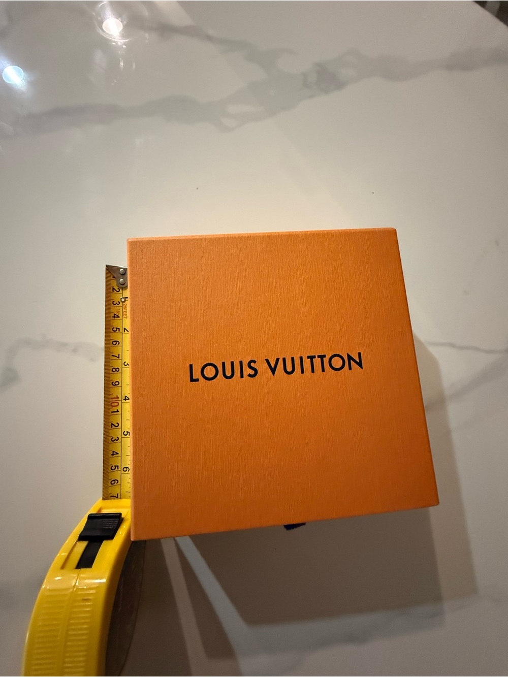 Louis Vuitton Orange Jewelry Box with Black Logo